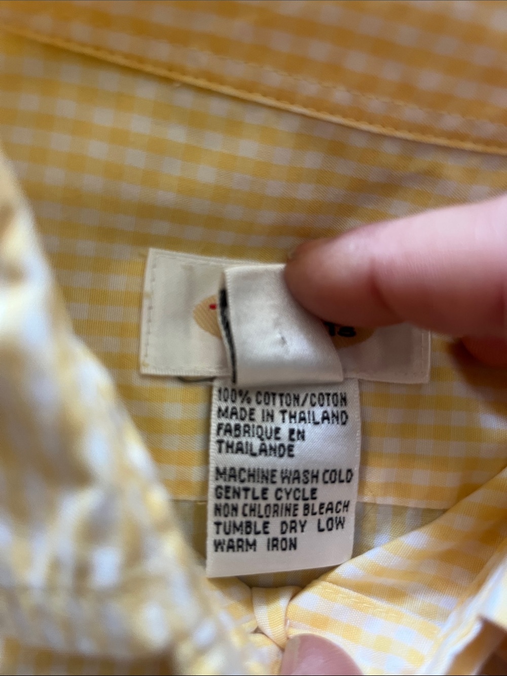 Talbots Yellow and White Gingham Button-Down, 4 - Picture 3 of 5